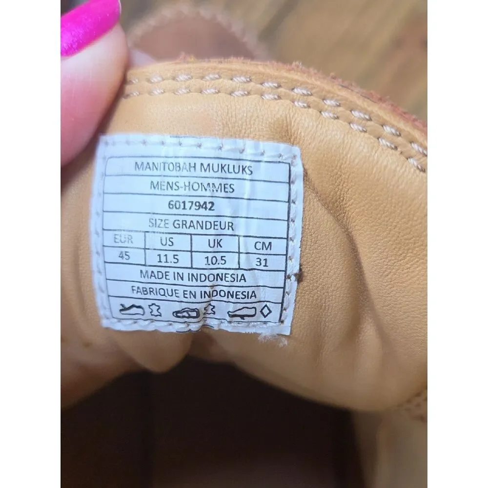 Manitobah. Men's Brown Leather Mukluks Boots. Size 11.5
